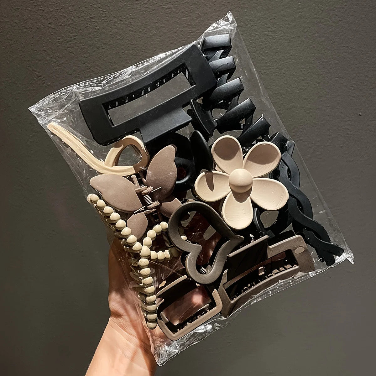 11pcs Women's High-end Frosted Clip Set Women's Back Head Hair Shark Clip Headwear