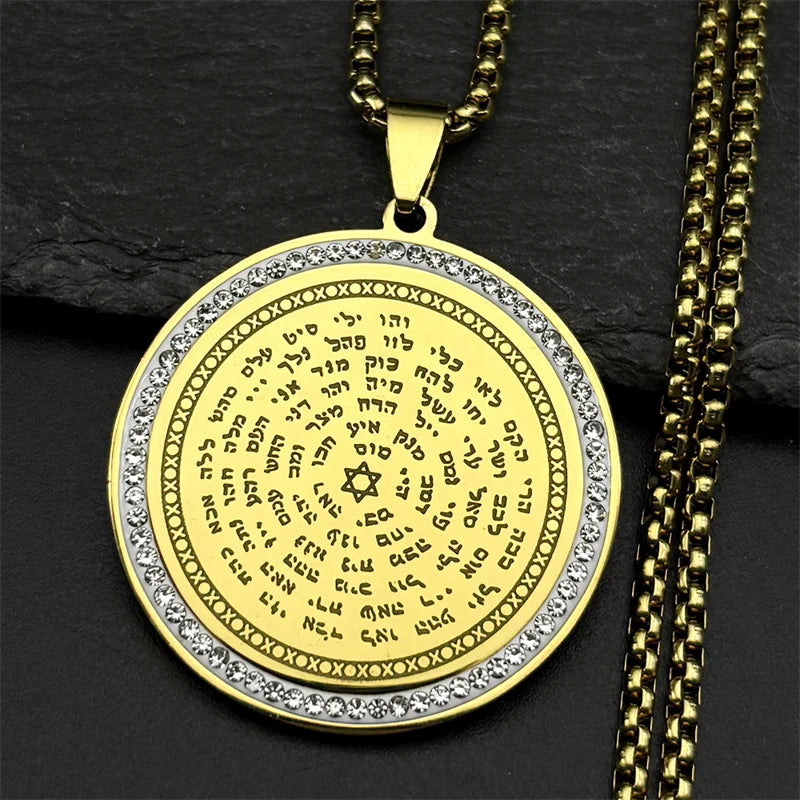 Seven Archangels Medal Angel Necklace for Women Men Stainless Steel Seal of Solomon Protection Chain Jewelry collar NZZZ504S02