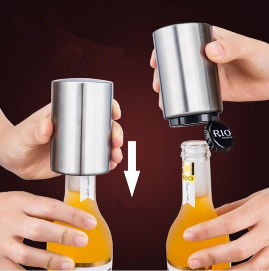 Demonstration Of using A Stainless Steel Beer Bottle Opener .