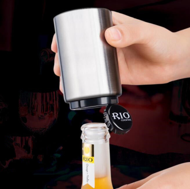 Demonstration Of using A Stainless Steel Beer Bottle Opener .