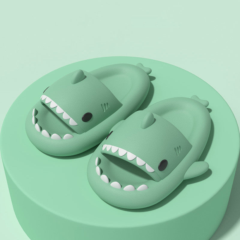 Green slippers .