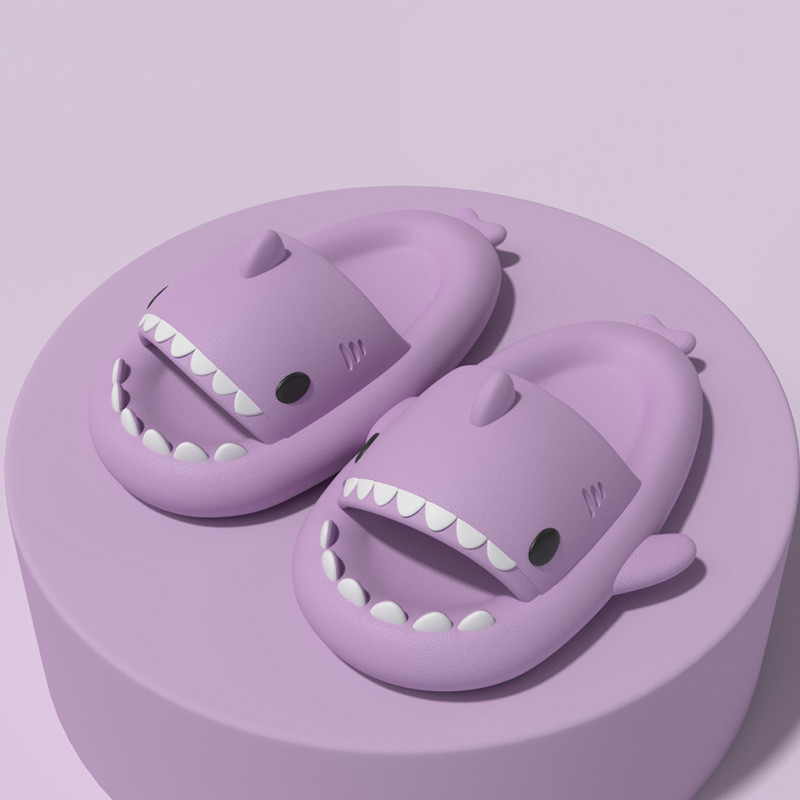 Adult's Slippers Indoor Outdoor Funny Shark Cartoon