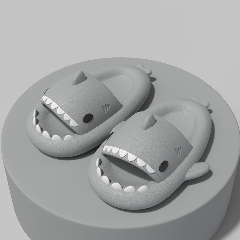 Adult's Slippers Indoor Outdoor Funny Shark Cartoon
