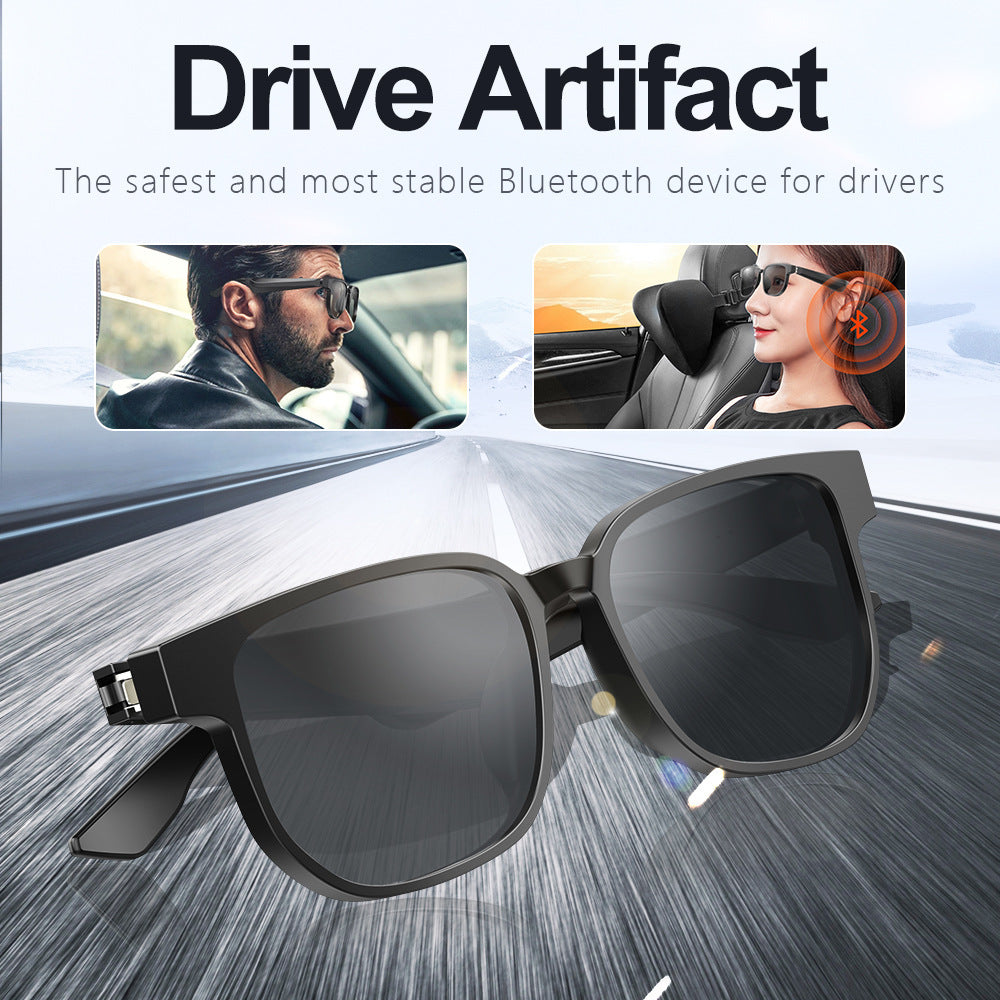 black smart Bluetooth audio glasses , The Safest And Most Stable Bluetooth Device For Drivers