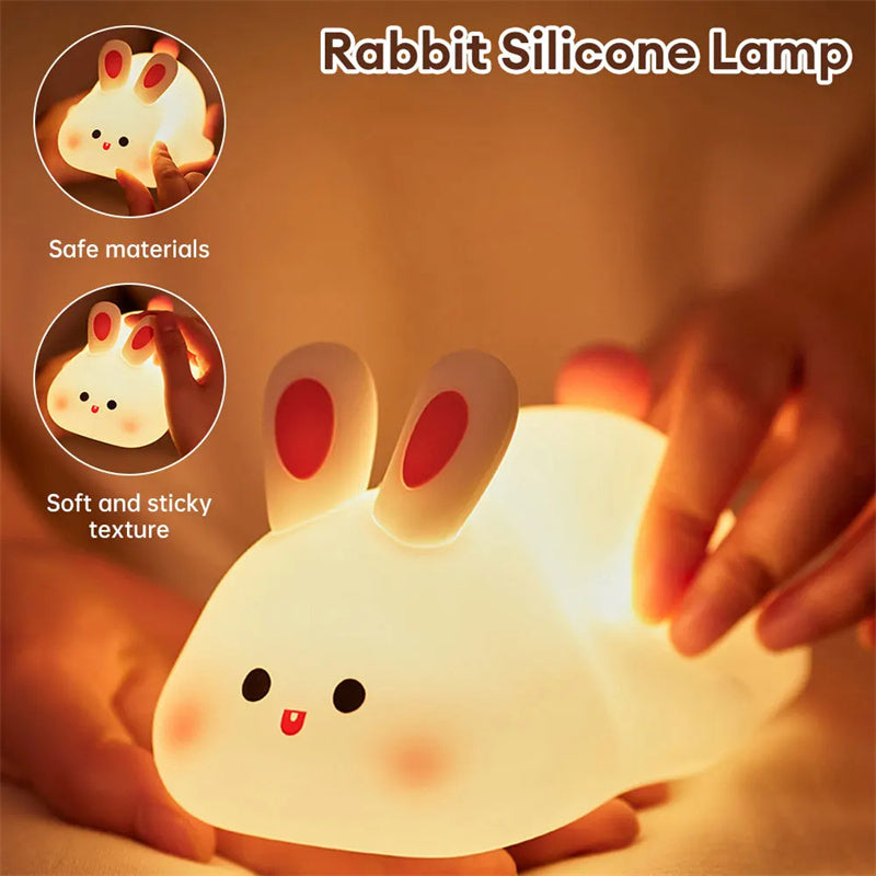 Safe Material Rabbit Silicone Lamp .