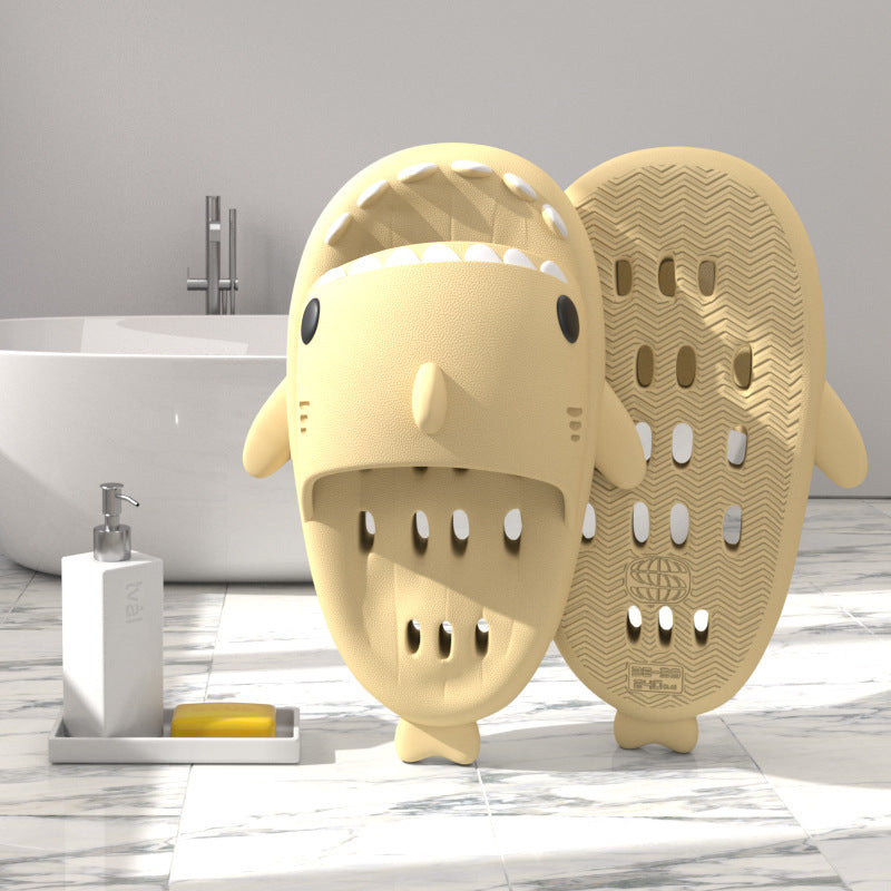 Bright yellow cute slippers .
