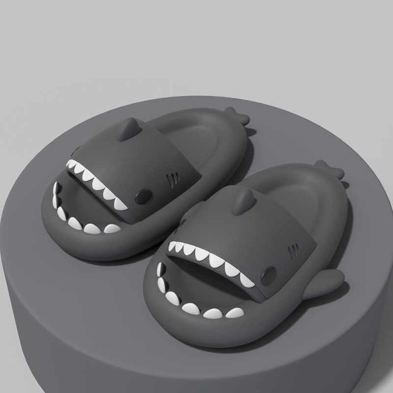 Adult's Slippers Indoor Outdoor Funny Shark Cartoon