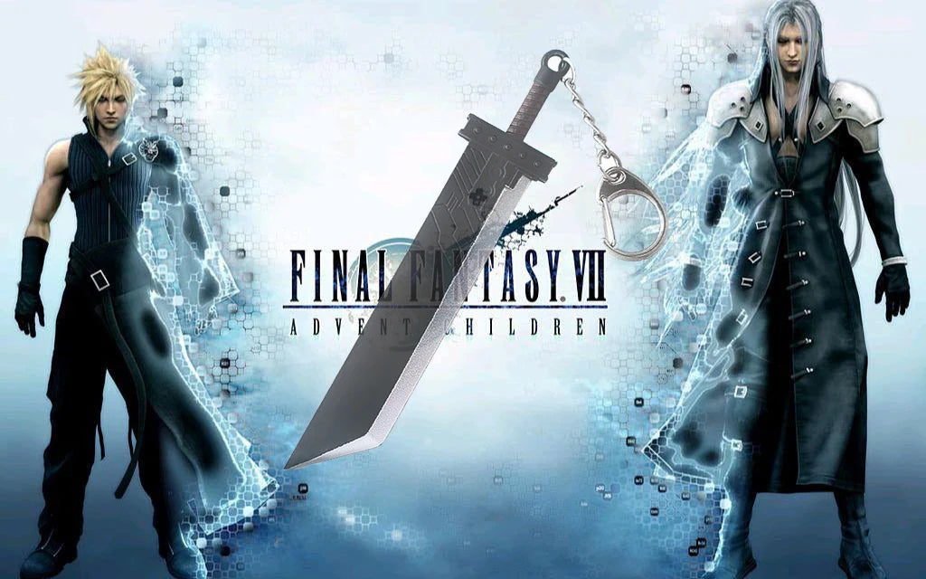 Final Fantasy 7 VII Remake Sword Keychain Cloud Strife Buster Key Chain Keyring Keychains Game Accessories Car Key Ring llaveros