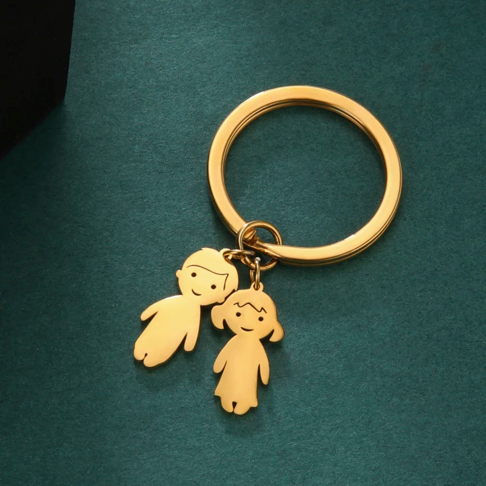 Child Mother Day Gift Kid Personalized Keychain Custom Name Key Chain Boy Girl for Women Men Couple Family Mom Dad Baby Jewelry