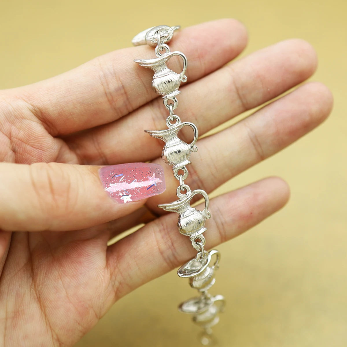 Cat Pendant Charm Chain Link Bracelets For Women Cowgirl Cuff Bangles Party Gift Fashion Jewelry Pulseira Feminina Dropshipping