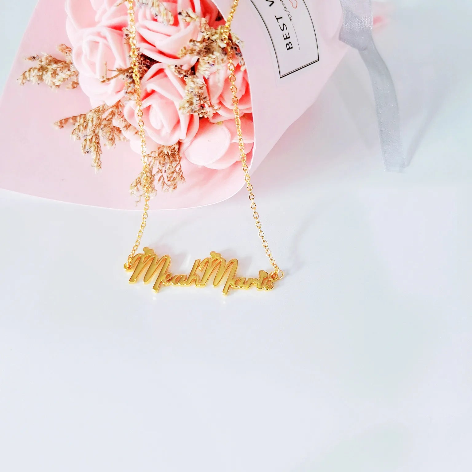 DUOYING Custom Name Necklace With Heart Personlized Customized Nameplate Pendant Necklace For Women Girl Stainless Steel Jewelry