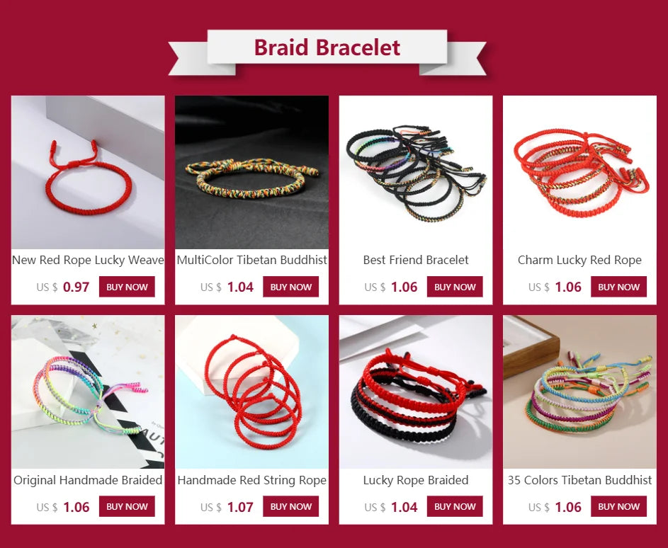 Simple Red Thread Bracelet For Women Men Adjustable Charm Handmade Braid Knot Bangle Lucky Minimalist Yoga Jewelry Couples Gifts