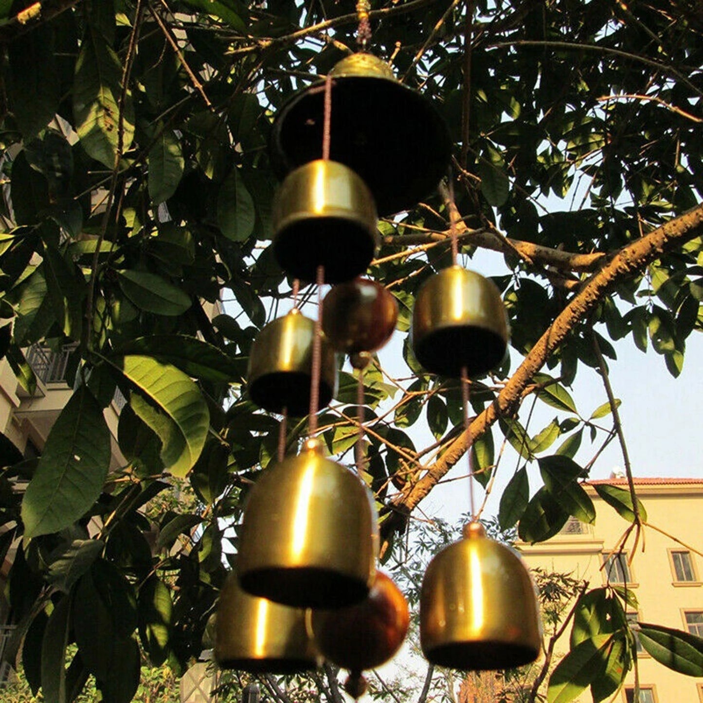 6 Copper Bells Outdoor Metal Wind Chimes Yard Garden Hanging Ornament Decor