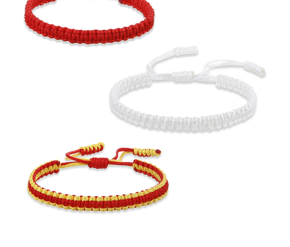 Braided Red String Bracelets & Bangles Tibetan Buddhist Adjustable Knot Handmade Bracelet Wrist Jewelry Gifts For Love Good Luck