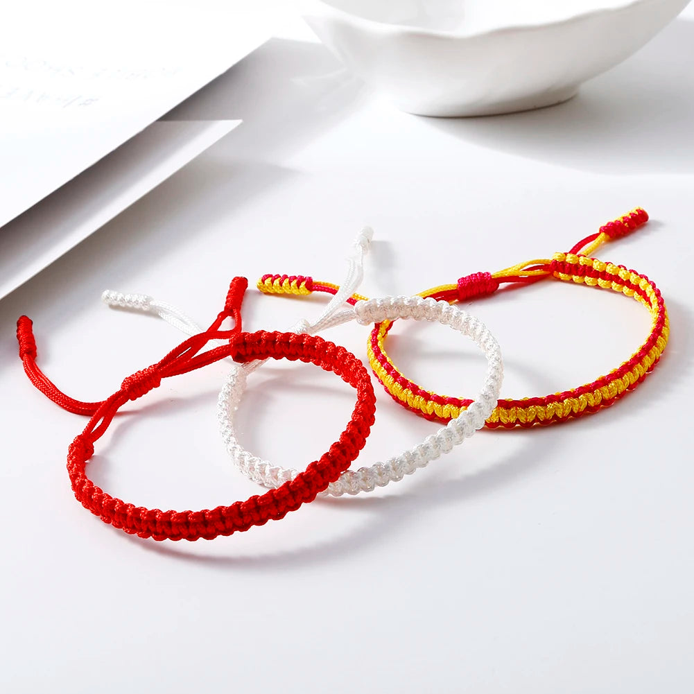 Braided Red String Bracelets & Bangles Tibetan Buddhist Adjustable Knot Handmade Bracelet Wrist Jewelry Gifts For Love Good Luck