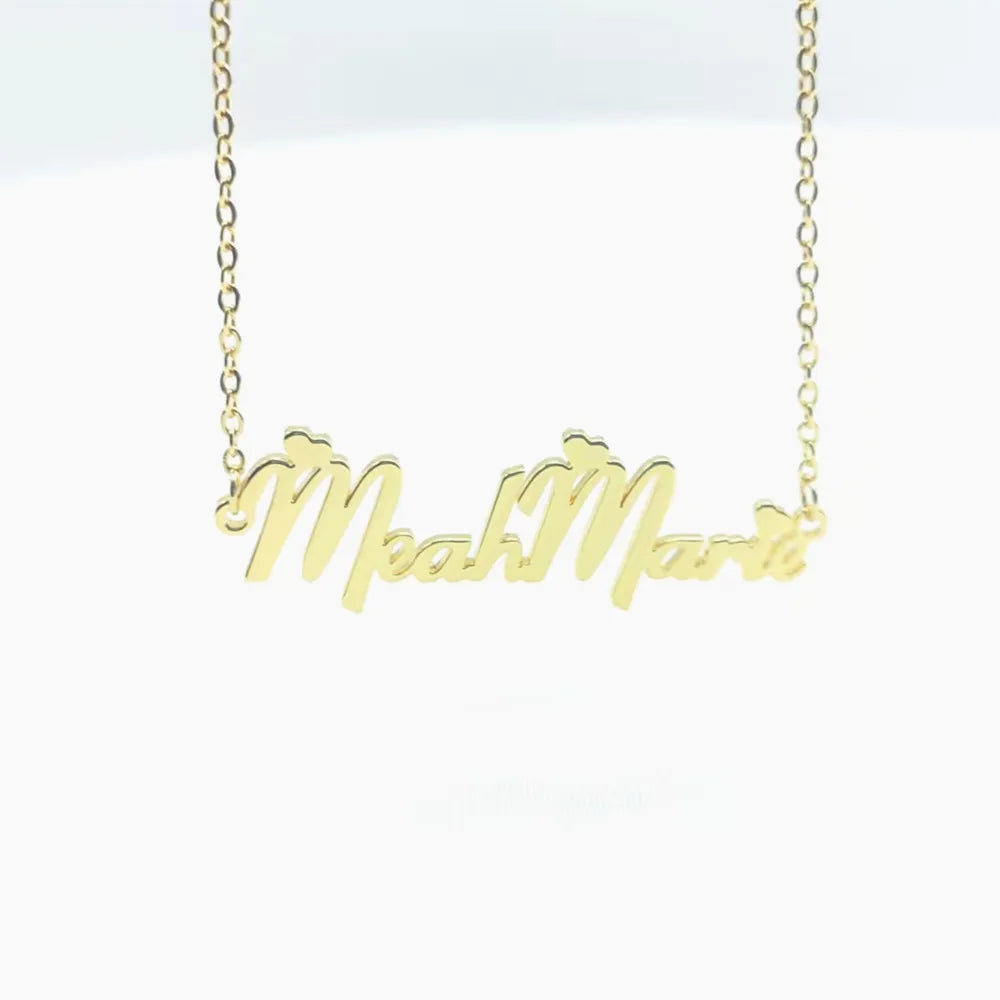 DUOYING Custom Name Necklace With Heart Personlized Customized Nameplate Pendant Necklace For Women Girl Stainless Steel Jewelry