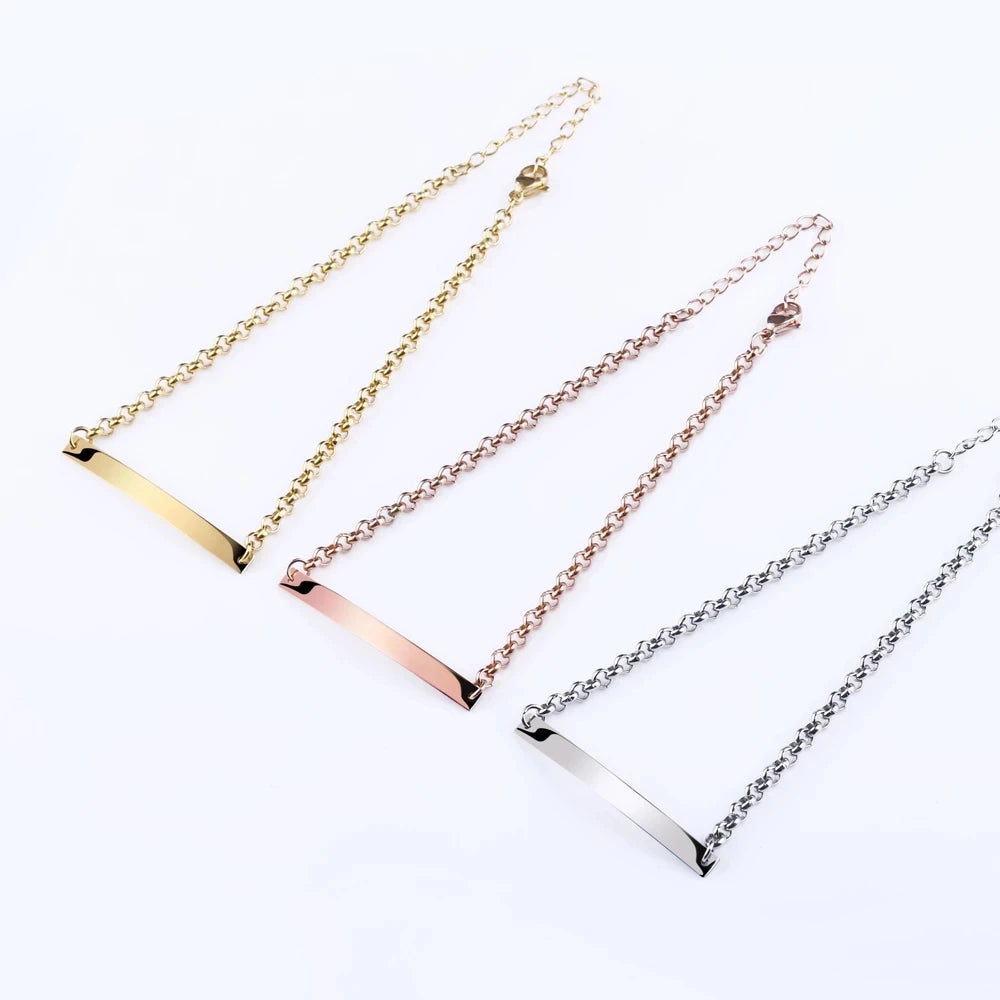 Customized Bracelet For Women Gold Stainless Steel Adjustable Chain For Men Engraving Name Bangle Party  Fashion Gift Bar Chain