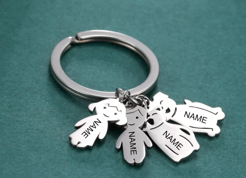 Child Mother Day Gift Kid Personalized Keychain Custom Name Key Chain Boy Girl for Women Men Couple Family Mom Dad Baby Jewelry