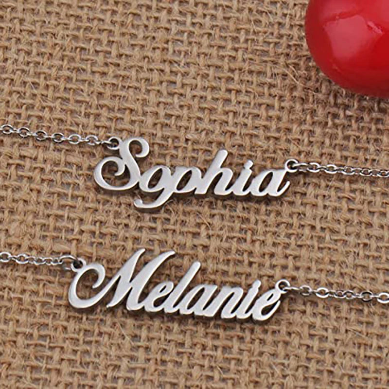 Esmeralda Personalized Name Necklace for Women Lightweight Nameplate Stainless Steel Daily Wear Birthday Gift