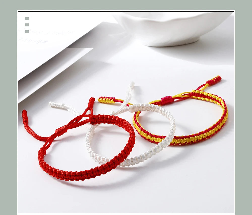 Braided Red String Bracelets & Bangles Tibetan Buddhist Adjustable Knot Handmade Bracelet Wrist Jewelry Gifts For Love Good Luck