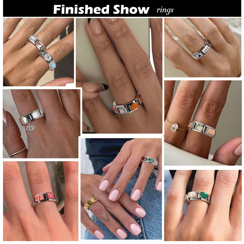 Fashion Golden 26 Letters A-Z Italian Links Charm Beads 9mm Stainless Steel Bracelet Jewelry DIY Hand Making Wholesale