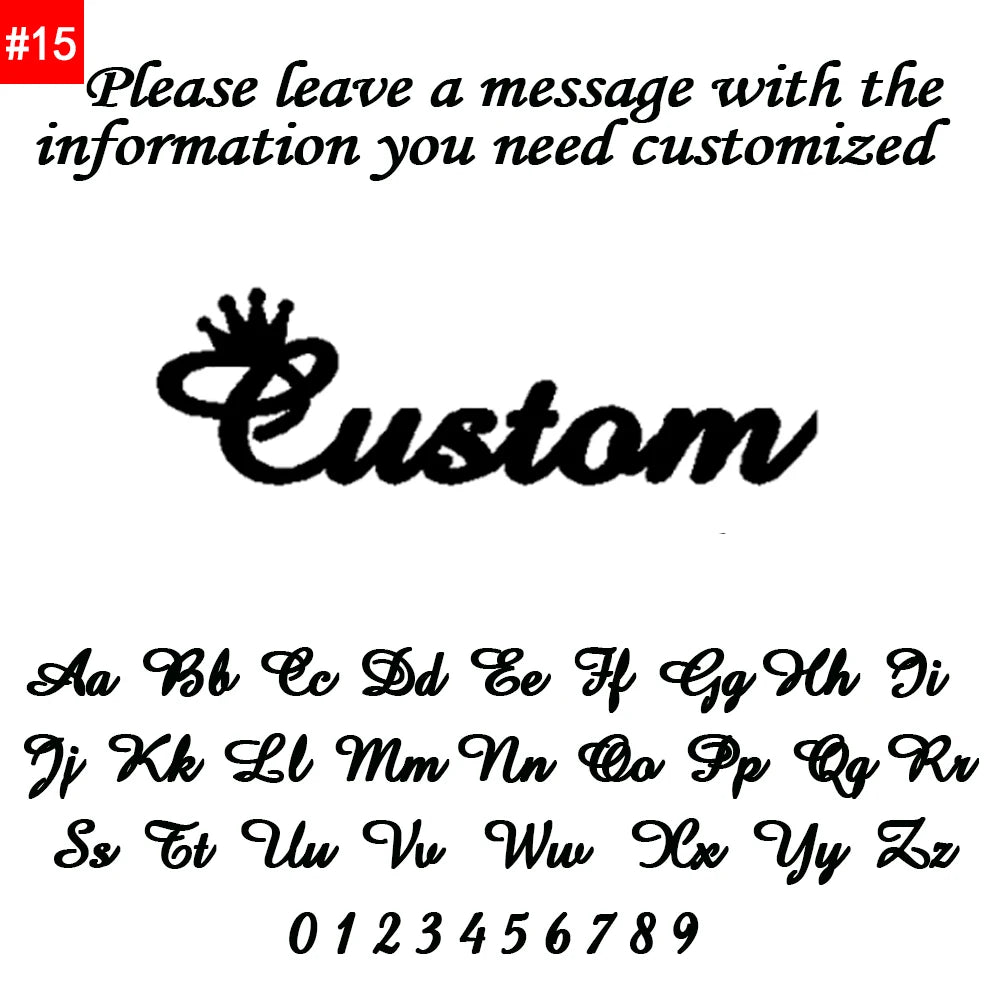 Customizable text design with a crown above the word 'Custom' on a white background.