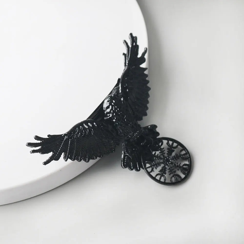 gothic crow hairclip vintage animal Barrettes hairpins witch viking women hair accessories hallowen cosplay party headdress
