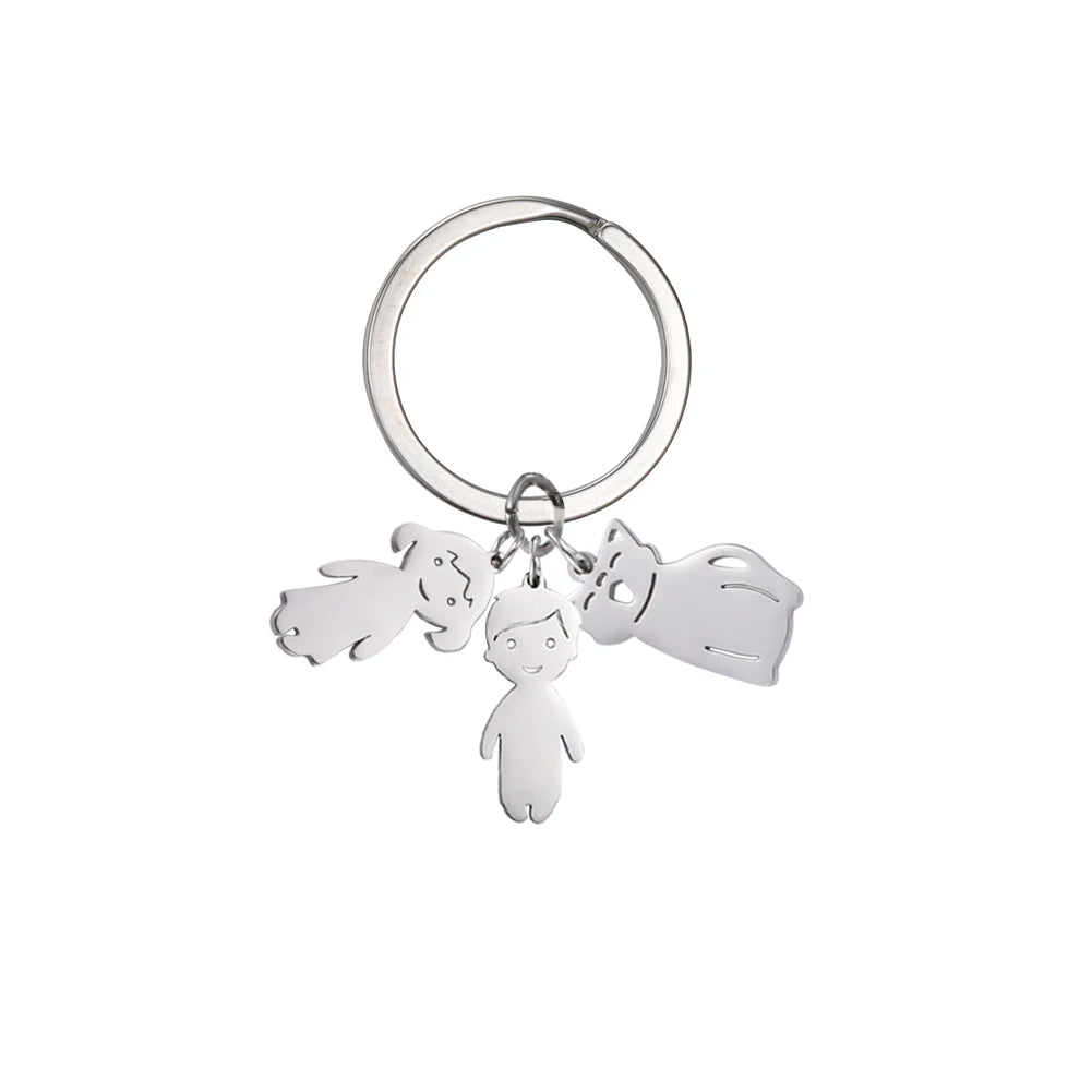 Child Mother Day Gift Kid Personalized Keychain Custom Name Key Chain Boy Girl for Women Men Couple Family Mom Dad Baby Jewelry