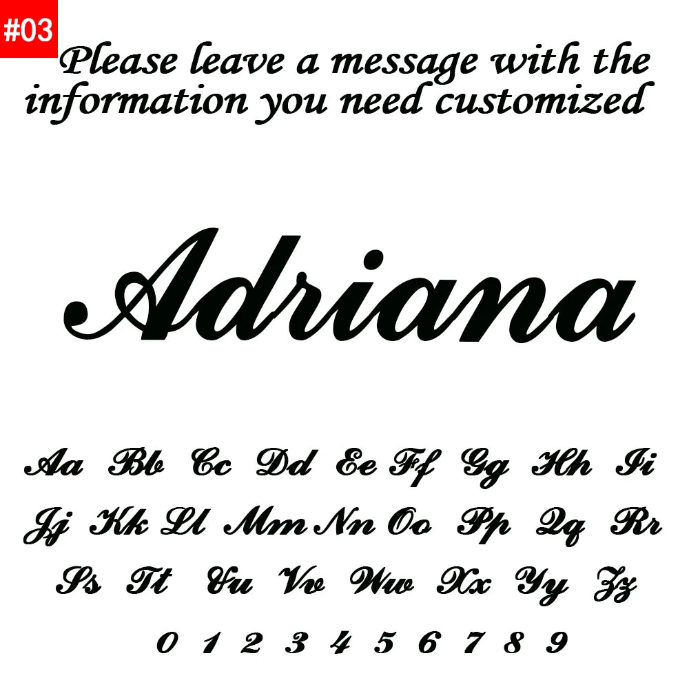 Personalized name 'Adriana' with customizable text on a white background