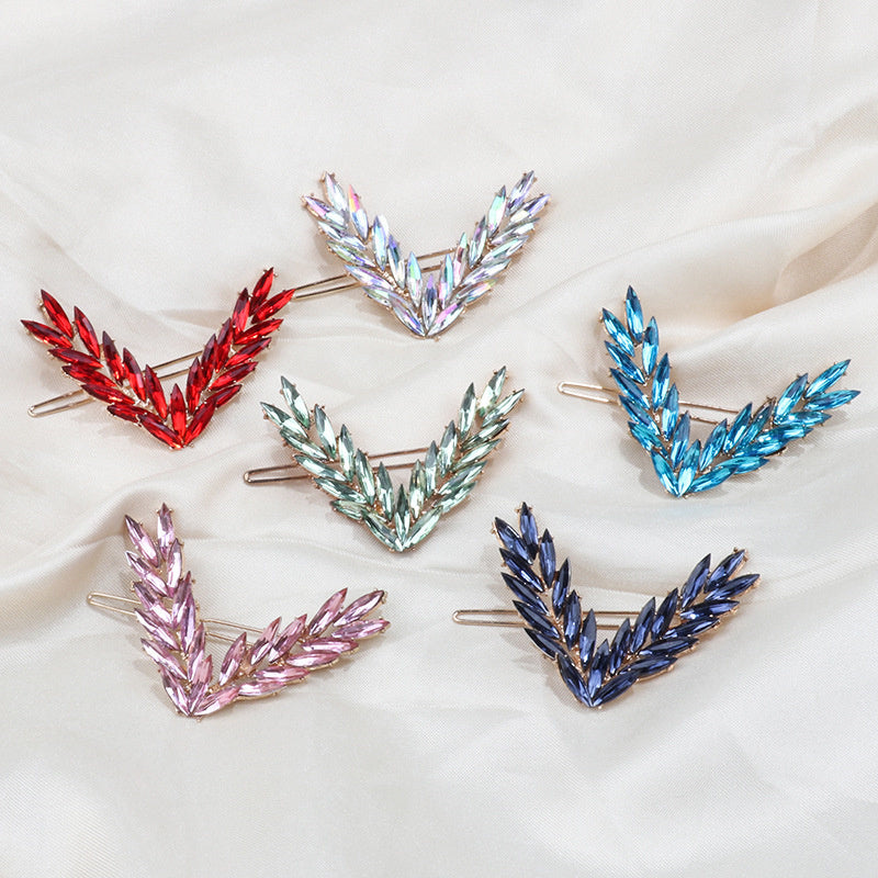 Luxury Shining Crystal Hair Clip For Women Korean V Shape Buckle Hairpins Girls Hair Accessories Headwear Fashion Ornaments Gift