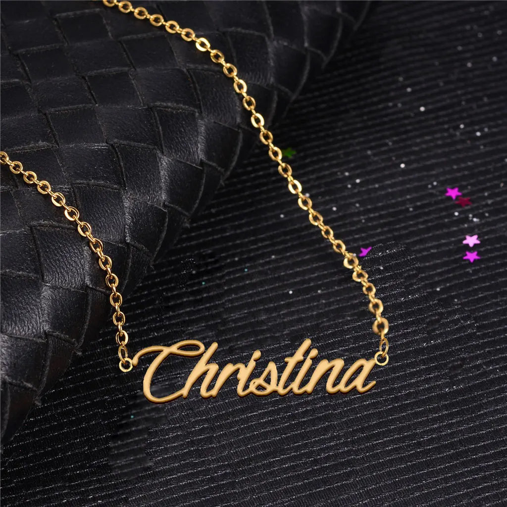 Personalized Christina Name Necklace for Women Gold Plated Stainless Steel Pendant Jewelry Gift for Birthday Or Anniversary