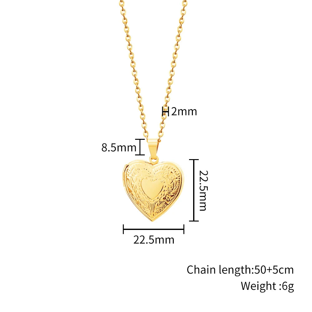 MaiLun 1pc Custom Photo Heart Locket Pendant Necklace Women Necklace Personalized Souvenir Gift