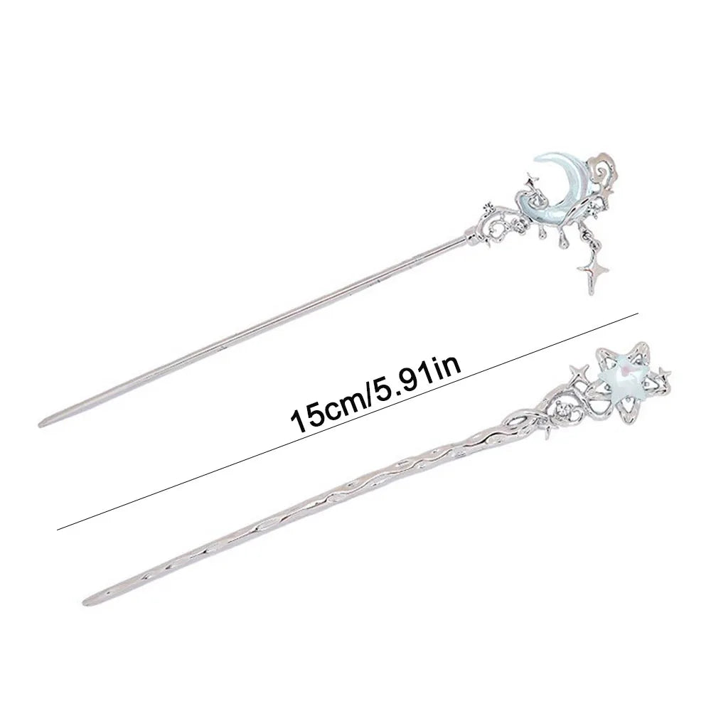 1/3pcs French Hair Pin  Women's Hair Accessories Sweet Stars Moon Gemstones Suitable For Daily Parties Fashionable Hair