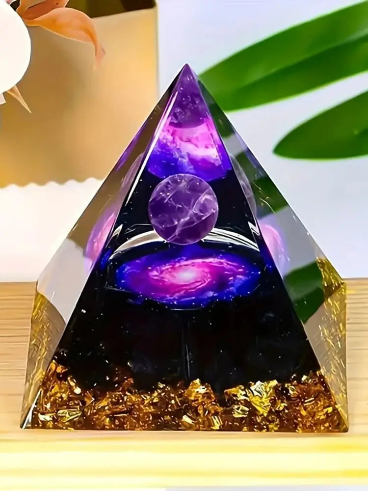 1pc Relieve Stress and Attract Wealth with Our Homeopathic Amethyst Crystal Ball Pyramid, Raw Stone Stone Home Decoration