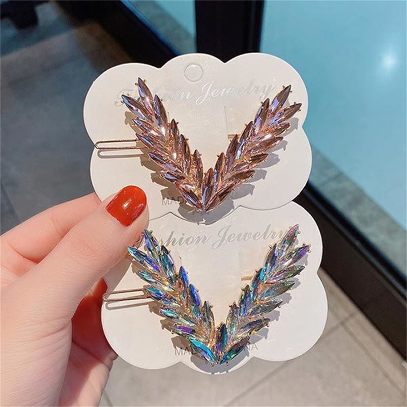 Luxury Shining Crystal Hair Clip For Women Korean V Shape Buckle Hairpins Girls Hair Accessories Headwear Fashion Ornaments Gift