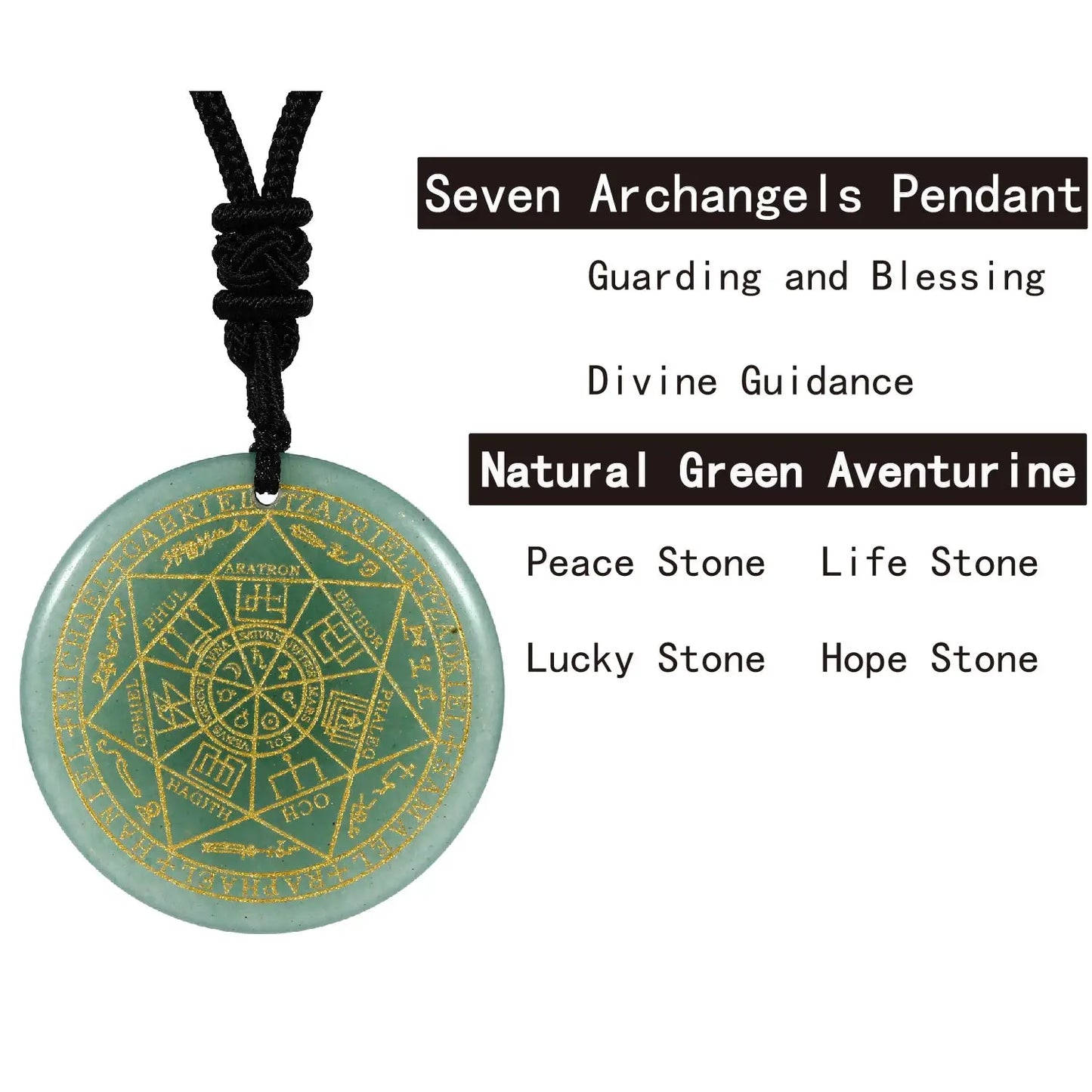 Natural Crystal Quartz Seven Archangels Amulet Necklaces Michael Men Seal of Solomon Talisman Necklace Protection Jewelry Collar