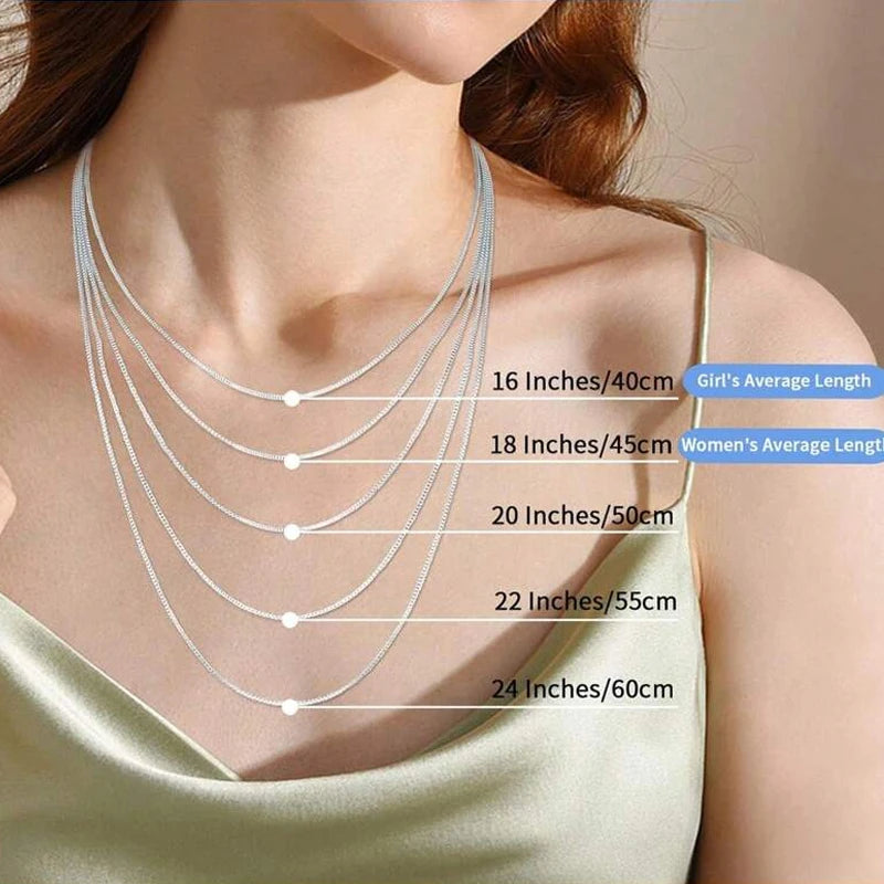 BAMOER Solid Gold Over 925 Sterling Silver Chain Necklace for Women Teens DIY, 0.8mm Box Chain Super Thin & Strong Basic Chain