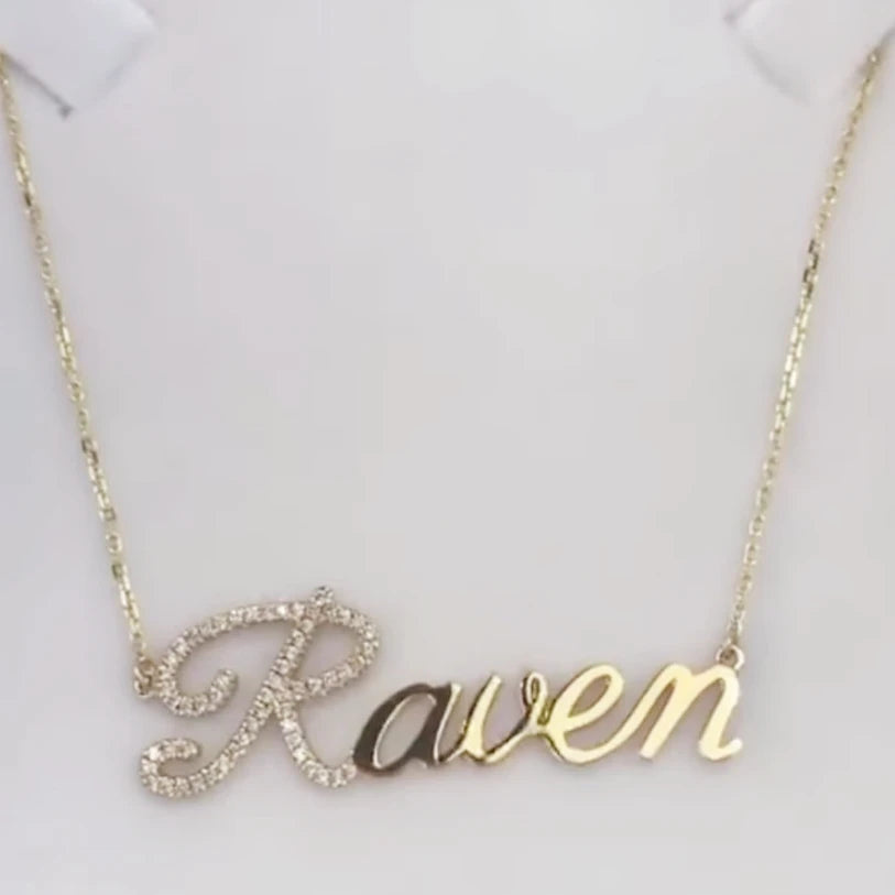 Duoying Zirconia Initial Letters Necklaces Women Personalized Necklace with Names Crystal Pendant Necklace Mom Gift
