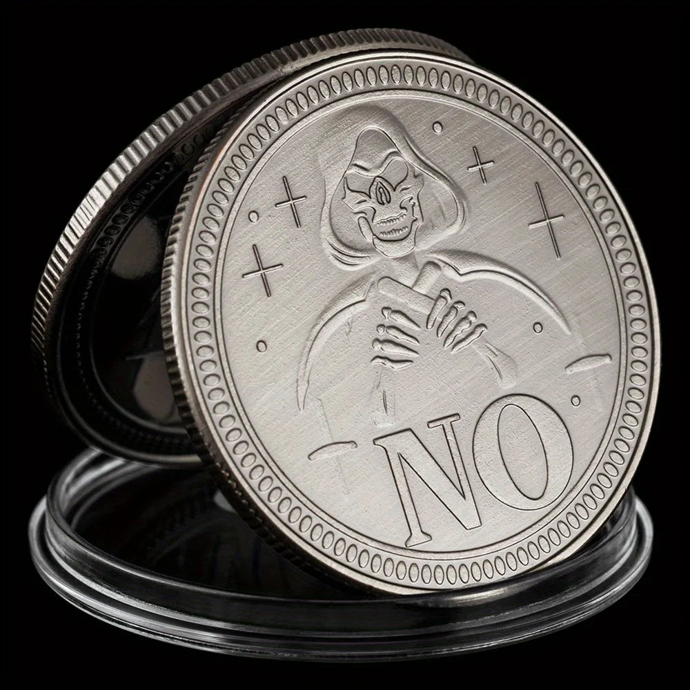 Yes or No Prediction Decision Coin Ouija All-Seeing Eye or Death Gothic Copper Plated Coin Souvenir Commemorative Coin