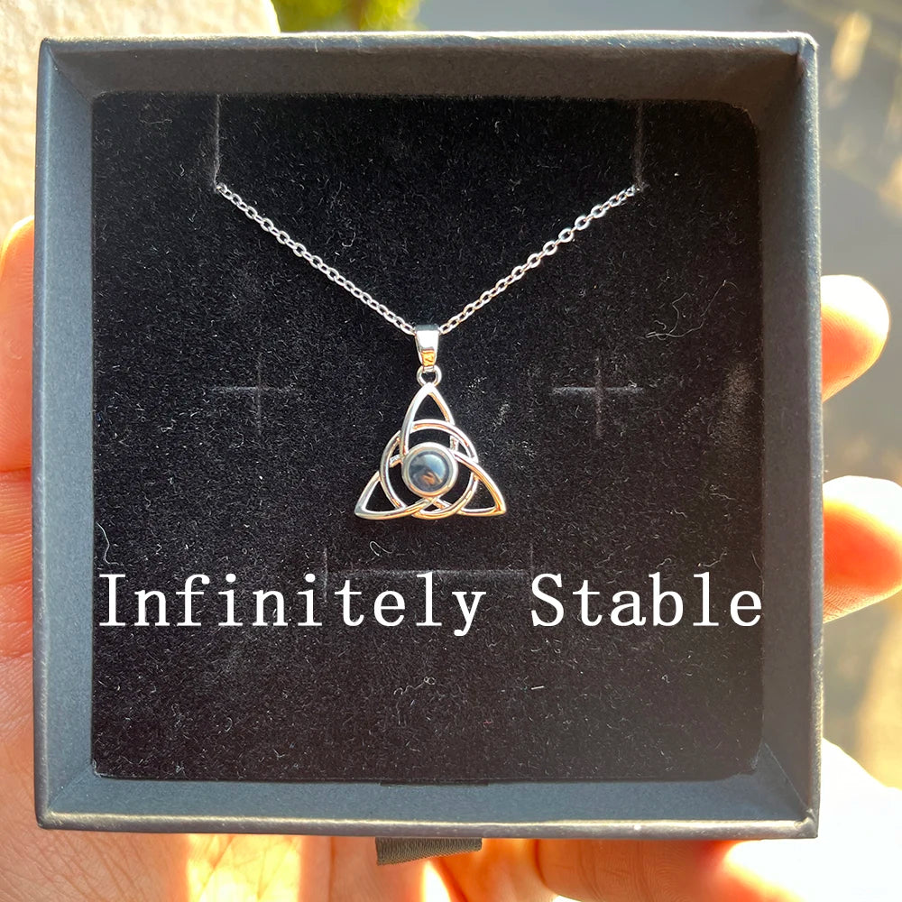 Valentine's Day Gift Custom Photo Projection Necklace DIY Picture Inside Titanium Steel Chain Couple Necklace Women Men Jewelry
