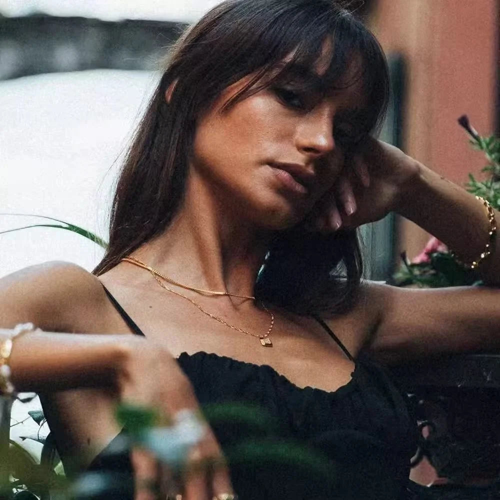 1.2mm Simple Stainless Steel Box Chain Necklace Gold Color Titanium Steel Men Necklace Fashion Women Jewelry Trend Accessories