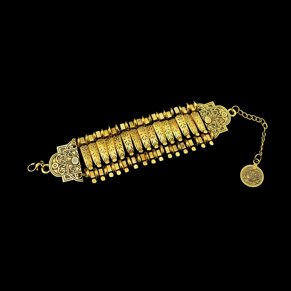 Vintage Silvery Golden Coins Bracelet for Women Men Boho Hippie Beach Party Afghan Turkish Marseille Ethnic Bracelets Jewelry
