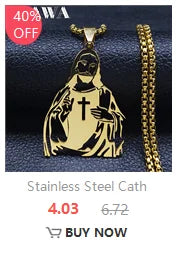 Hip Hop Virgin Mary Medal Our Lady of Guadalupe Necklace Stainless Steel Pendant Necklace Women/Men Jewelry virgen de guadalupe
