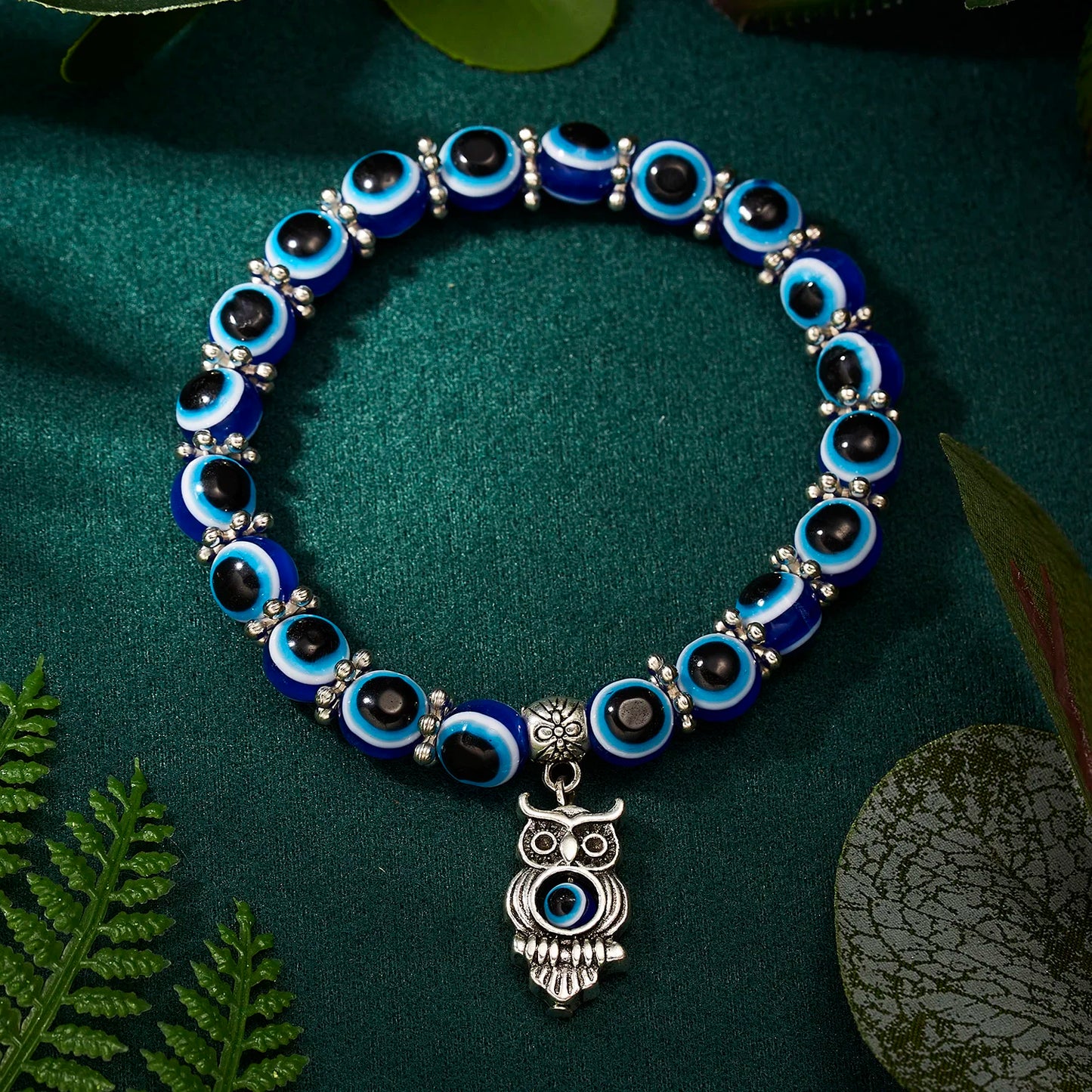 Classic Turkish Lucky Evil Eye Bracelets for Men Women Blue Evil Eye Palm Butterfly Pendant Beads Bangles Handmade Charm Jewelry