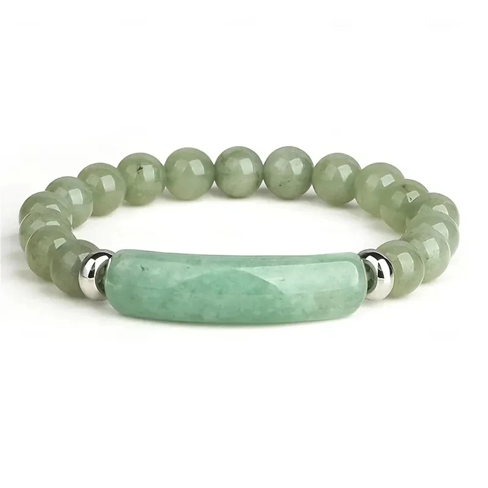 1pc Healing Handmade Stone Bracelet Turquoise Natural Malachite Gemstone Crystal Rough Bracelet Body Energy Yoga