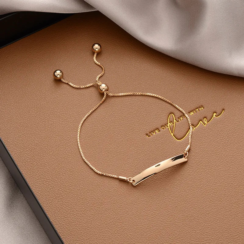 Simple Elegant Imitation Pearl Bracelets Golden Color Beads Chain for Womens Goth Chain Bracelet Bangles Trend Jewelry Gifts