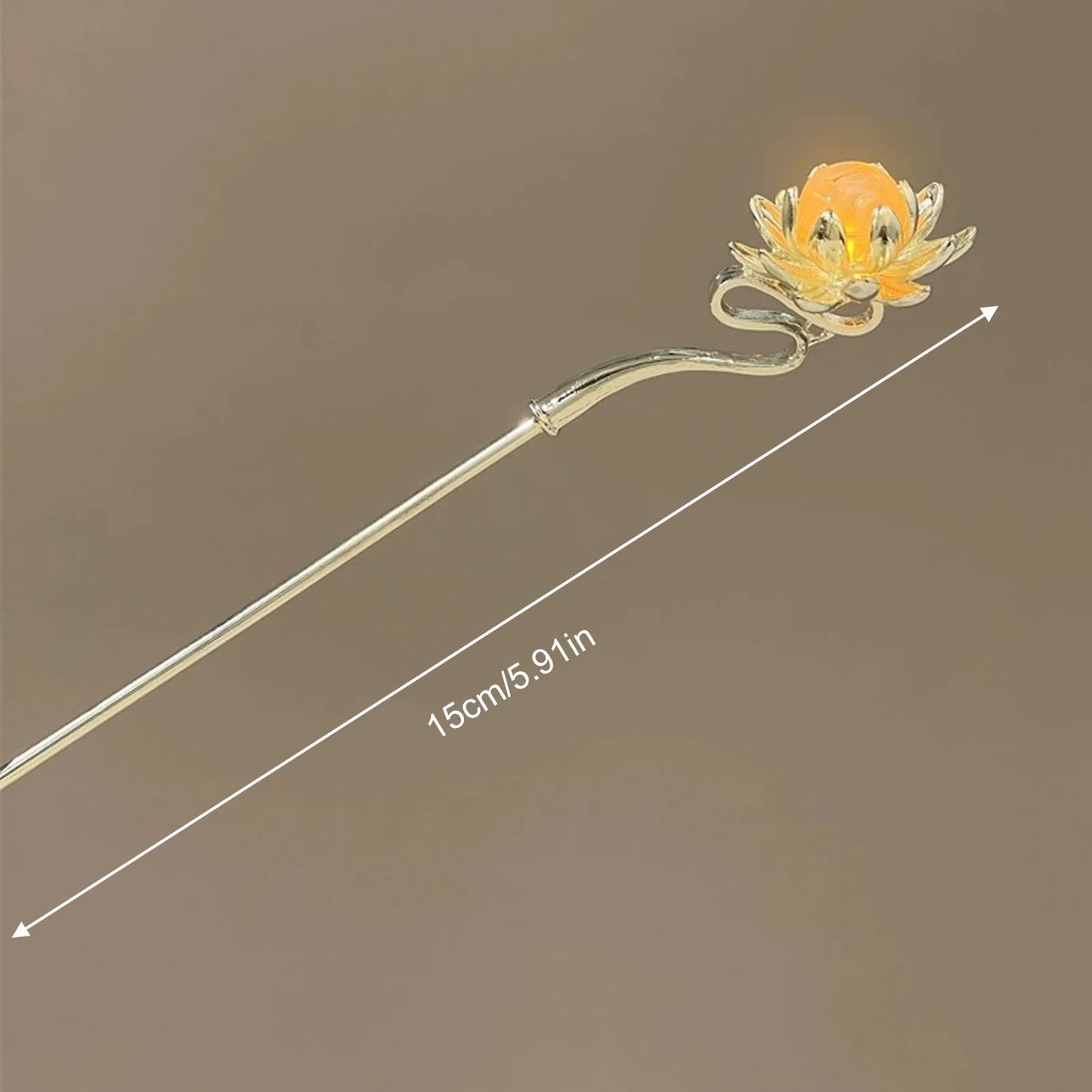 Luminous Flower Hairpin For Women Creative Lotus Emit Light Lantern Tassel Hair Stick Vintage Chinese Style Metal Hair Accessory