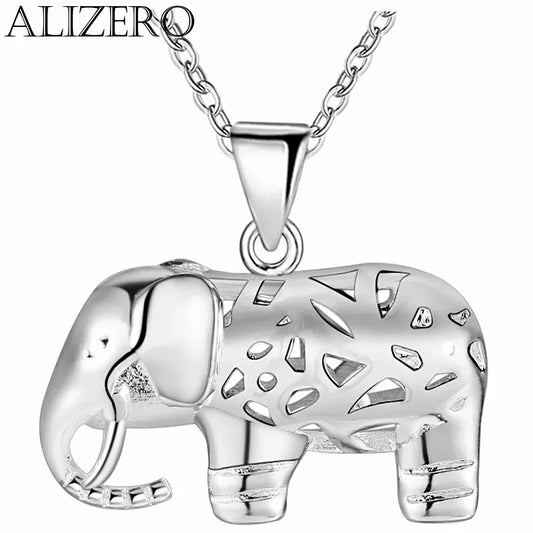 Street fashion 925 Sterling Silver Pretty elephant pendant Necklace For Women Wedding accessories party designer Jewelry gifts
