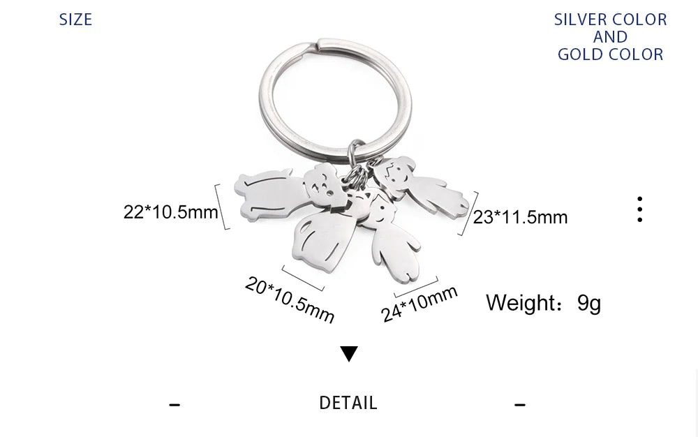 Child Mother Day Gift Kid Personalized Keychain Custom Name Key Chain Boy Girl for Women Men Couple Family Mom Dad Baby Jewelry