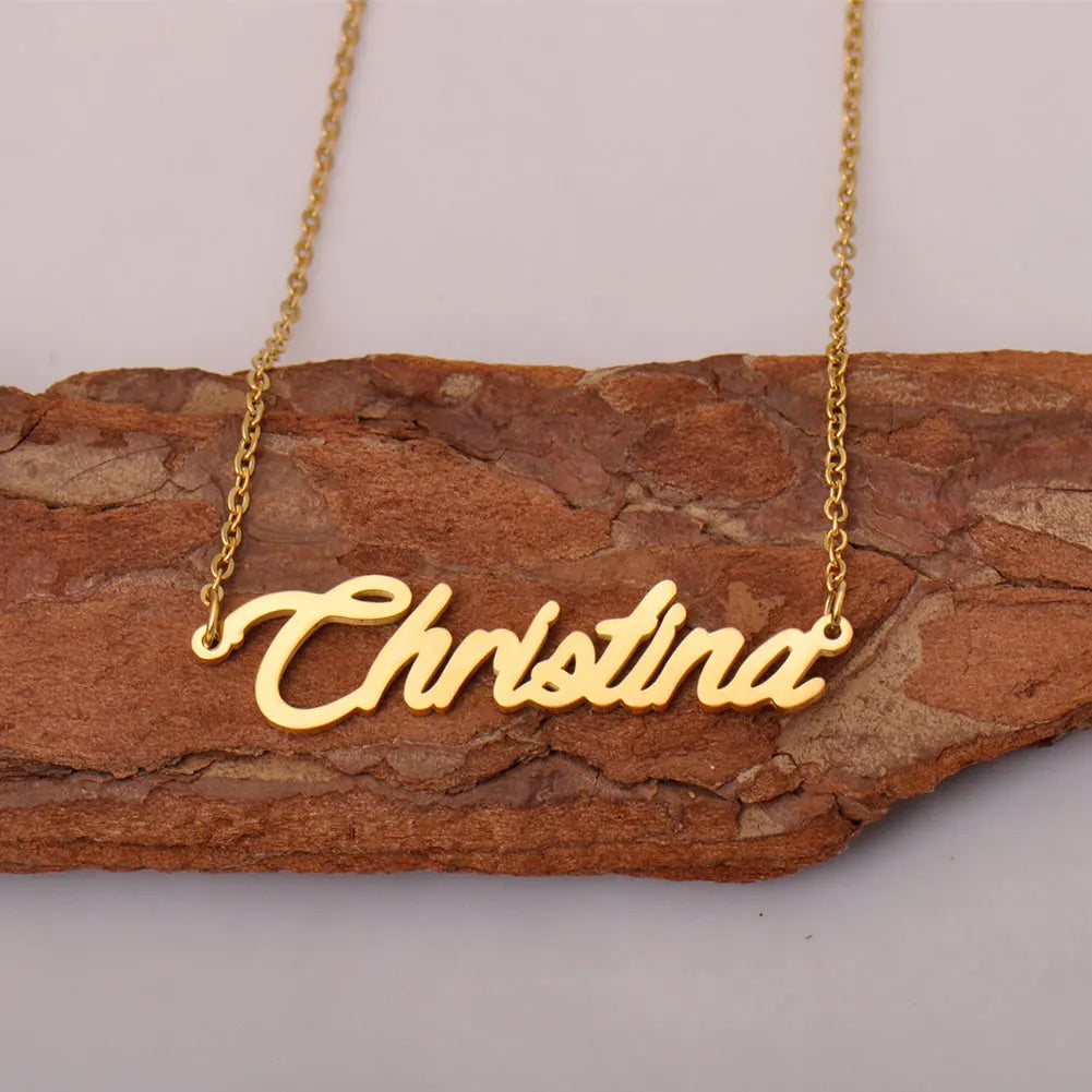 Personalized Christina Name Necklace for Women Gold Plated Stainless Steel Pendant Jewelry Gift for Birthday Or Anniversary